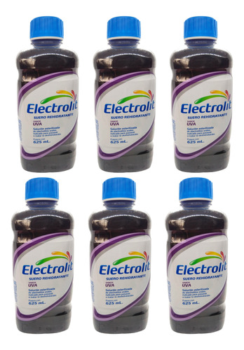 Electrolit Suero Rehidratante Sabor Uva 625ml 6pz