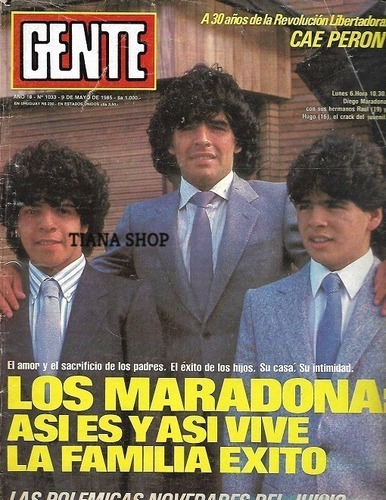 Gente N° 1033_1985_diego Maradona Y Familia: Nota En 8 Págs.