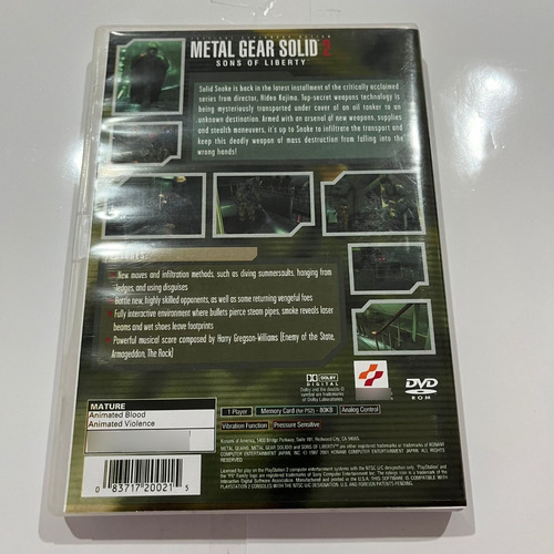 Metal Gear 2; Sons Of Liberty Ps2 Pt/br Com Capa E Poster