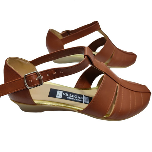 Imagen 9 de 9 de Zapato Huarache Tipo Piel Con Tacón Flat Mujer Empeine Alto
