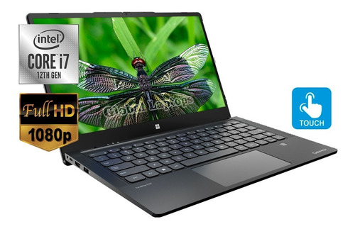 Laptop Gateway Ultra Slim GWTC71427 black táctil 14.1", Intel Core i7 1255U 8GB de RAM 512GB SSD, Intel Iris Xe Graphics G7 96EUs 1920x1080px Windows 11 Home