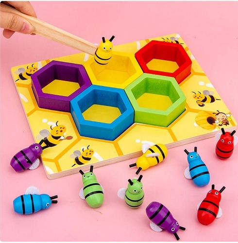  Juego De Colmena De Abejas Montessori Educación Cognitiva