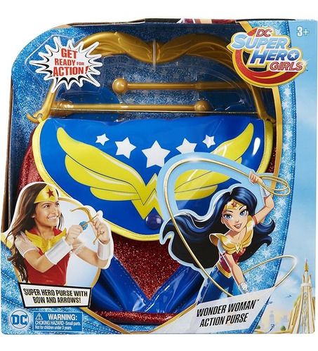 Dc Super Hero Girls Bolso Wonder Woman Action Purse Ruz Color Azul Rojo Amarillo Diseño De La Tela Liso