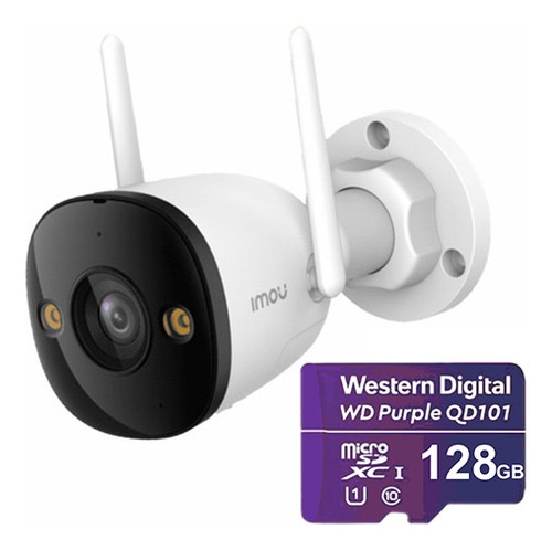 Imou Cámara De Seguridad Ip Ipc-k3dn-3h0wf-p-128 + Microsd 128gb Bullet Wifi 3mp Micrófono Integrado Fullcolor Detección De Humanos Ir 30m Cctv Protección Ip67 Notificaciones 3h0wf Modo Privacidad