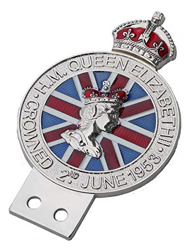 Badge Rejilla Coronación Reina Isabel Ii - Fondo Union Jack