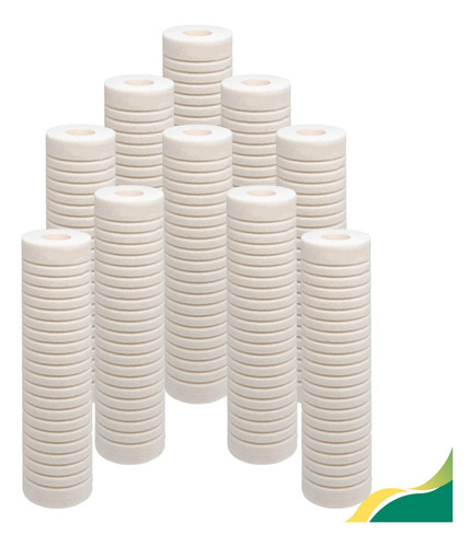 Kit 10 Refis Filtro Cavalete Caixa D'água Poço Artesiano Cor Polipropileno Ranhurado