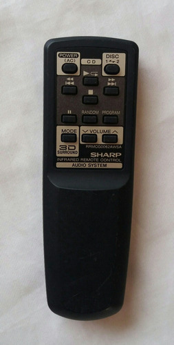 Control Remoto Sharp Equipo De Sonido Rrmcg0062awsa Original