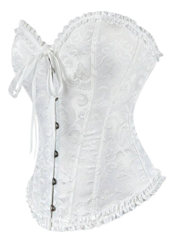 Corset Overbust Brocato Importado Corset Lovers Blanco Xxs