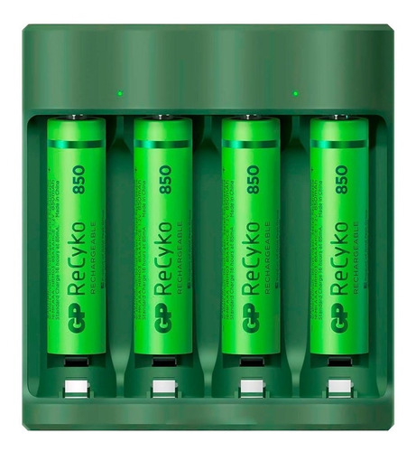 Imagen 3 de 6 de Cargador 4 Pilas Gp + 4 Aaa Recargables 850mah