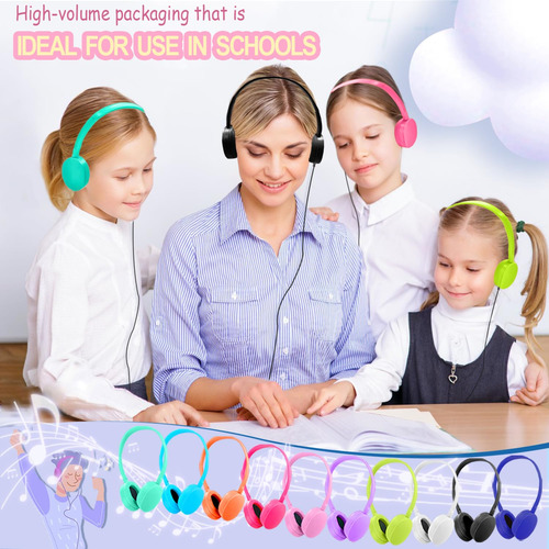 Auriculares Ladont Qs-102 Para Aula Infantil, Paquete De 30