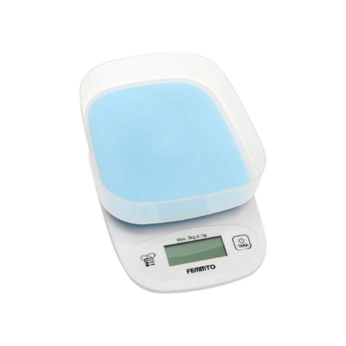 Imagen 3 de 3 de Balanza de cocina digital Femmto C01 pesa hasta 3kg celeste