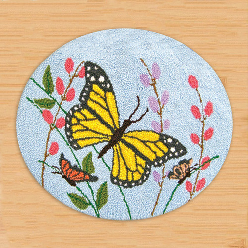 ) Diy Kits De Hilo De Ganchillo Alfombra De 15x15 Mariposa