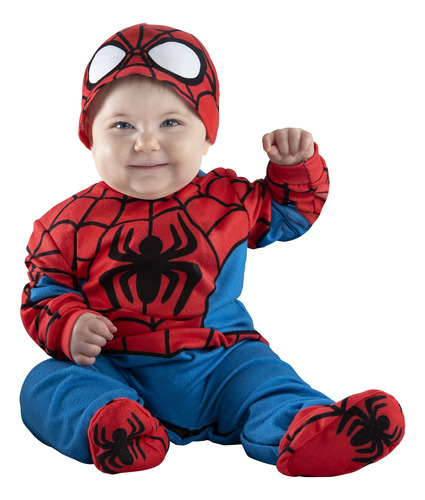 Disfraz Oficial De Spider-man Para Bebé, Overol Estampado .