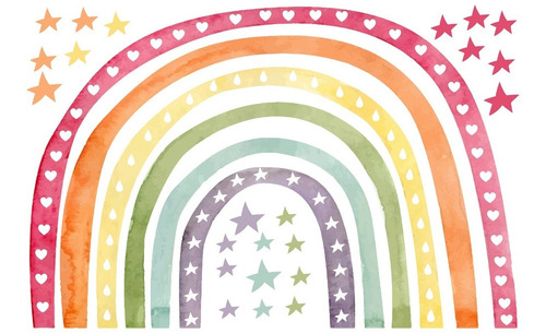 Imagen 2 de 3 de Vinilos Decorativos Infantil Arco Iris Arcoiris Textura