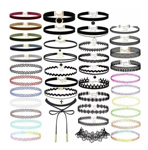 40 Gargantilla Choker Necklaces Negro Lace,accesorios Collar