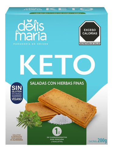 Delis De María- Galletas Keto Hierbas Finas- 2 Cajas (400g) 