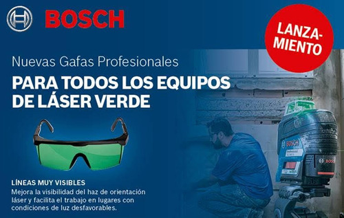 Imagen 3 de 3 de Lentes Gafas Anteojos Para Nivel Laser Bosch Verdes Dgm