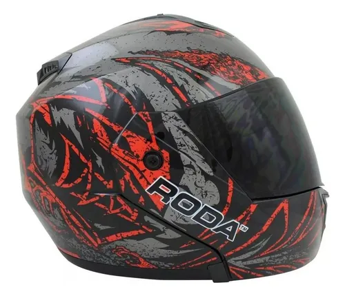 Casco Roda Revenge Rojo Diablo Rojo Mica Humo L Abatible Svs