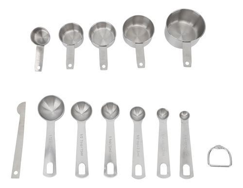 Juego De Cucharas Y Tazas Medidoras De Acero Inoxidable, Rob
