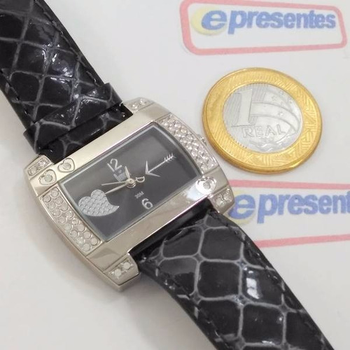 Relógio Feminino Dumont Sw35053p Strass Pulseira Couro