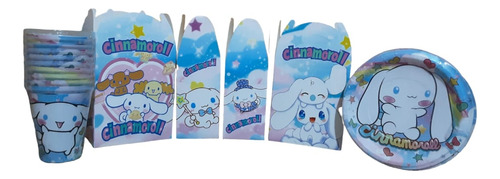 Cinnamoroll  Cajas + Platos + Vasos Art De Fiesta 40 Niños