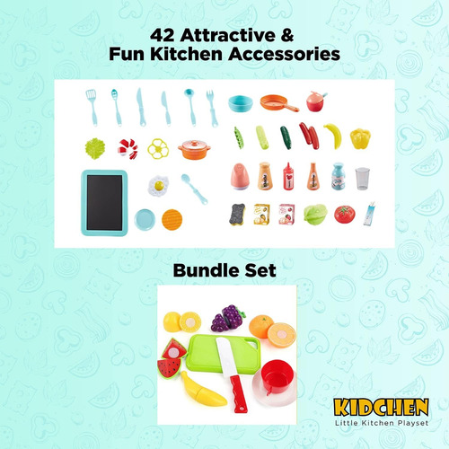 Juego De Mini Cocina Con Accesorios Y Sonido 63cm Coral