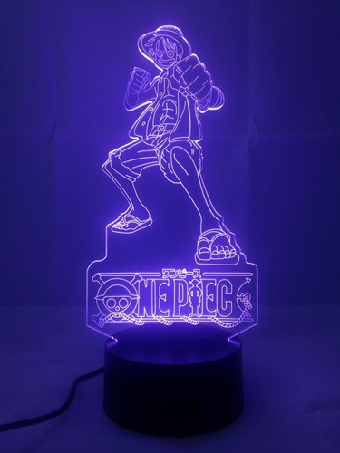 Lampara Ilusión 3d Luffy One Peace
