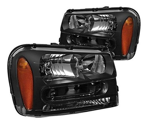 Faros Negros Con Esquinas Ámbar Para Trailblazer 02-09