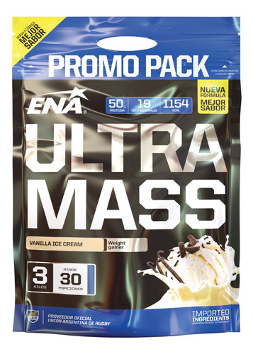 Ena Ultra Mass Ganador De Peso Y Masa X3kg - Sabor Vainilla