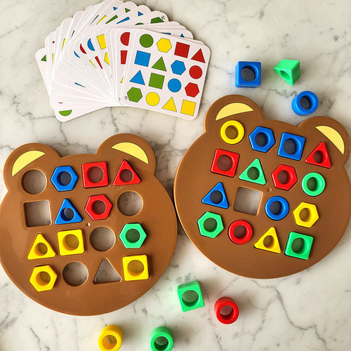W Rompecabezas Bear Geometry, Juego De Un Solo Bloque,