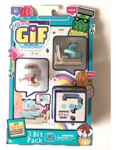 Oh My Gif 3 Bit Pack Gato Computadora Gatito Pc Moose Toys (Usado)