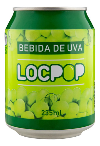 Bebida Adoçada Uva Locpop Lata 235ml