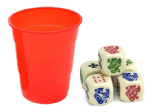 Cacho Yahtzee Juego De Mesa Tatuco Con Paño + 5 Dados Póker 