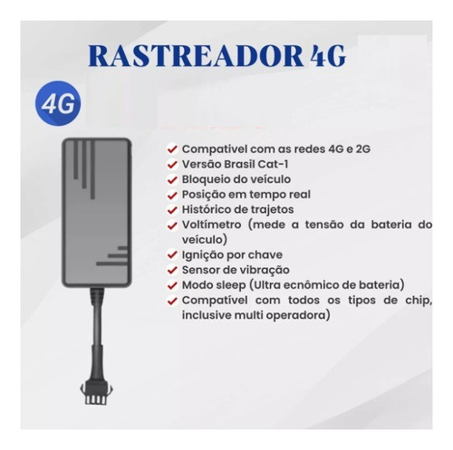 Kit 4 Rastreadores 4g + 2g Protocolo Gt06