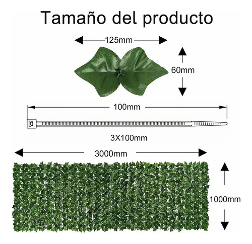 Paneles Valla Hojas Artificiales Refugio Jardín Terraza 1x3m Verde Musgo