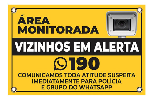 Placa Vizinho Solidário Em Alerta - 20 Unidades - 20x30cm