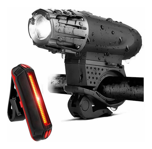 Luces Led Bicicletas Recargable Delantera + Tracera 