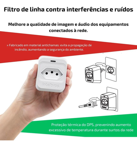 Protetor Eletrônico Tomada Dps Eps 301 Br Bivolt Anti Surto