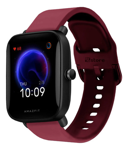 Correa Compatible Con Amazfit Bip U Vino Rojo Hebilla 20m