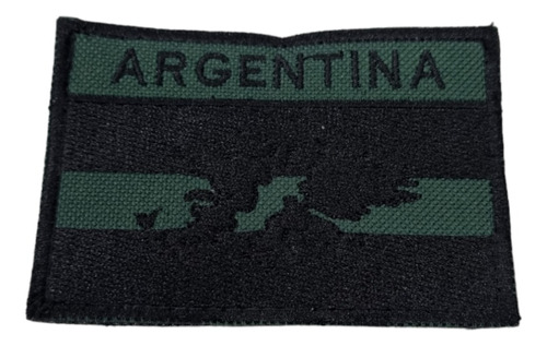 Parche Bordado Bandera Argentina Malvinas Verde Y Negro Abro