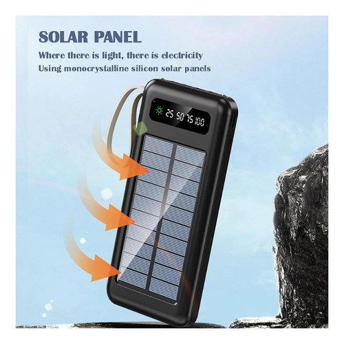 Batería Externa Solar Portable Power Bank 20.000ma