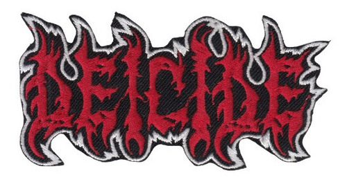 Deicide Parche Isotipo Logo Red White Adherible Shape