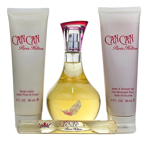 Set Perfume Para Dama Paris Hilton Can Can 4 Piezas