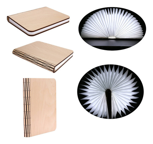 Para L Mesa De Madera Plegable En Forma De Libro Con Luz De