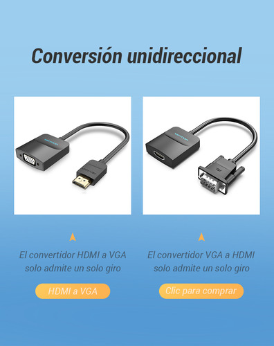 Vention - Conversor Vention/ Hdmi Macho - Vga Hembra/ 15cm/
