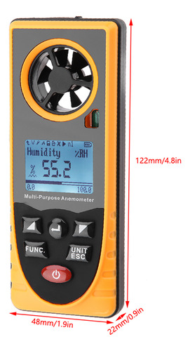 Anemômetro Digital Multifuncional Gm8910 Lcd Display Air