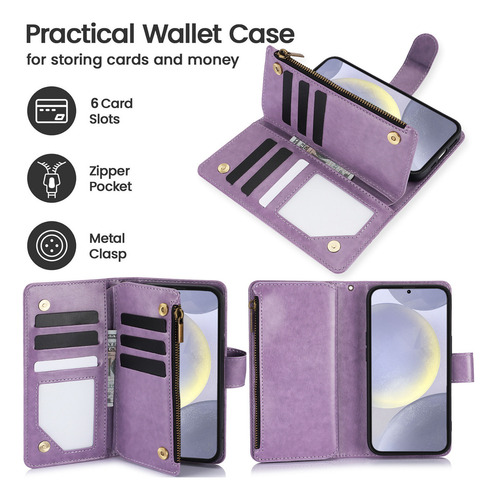 Funda De Piel Con Tapa Tipo Cartera Para Samsung Galaxy A56 A36 A26 A16 A06