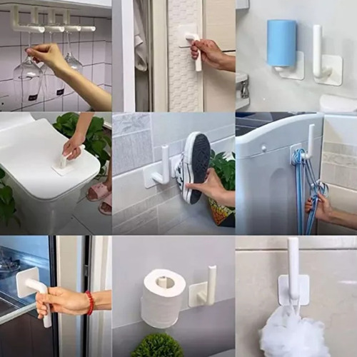 Gancho Percha Soporte Multiuso Organizador Adhesivo Pared