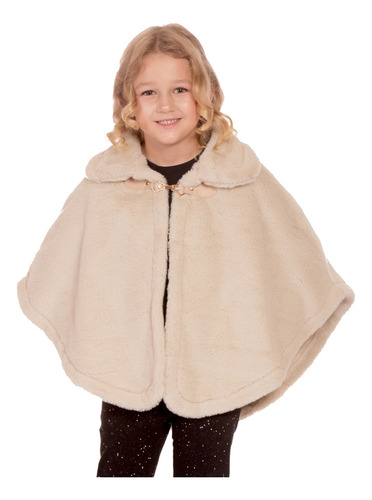 Poncho Pala Pelerine Infantil Feminino Pelo Fofinho Macio