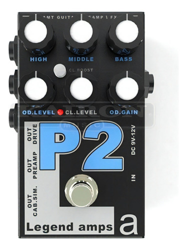 Amt Legend Amps P2 Pedal Preamp / Distorsión Para Guitarra Color Negro